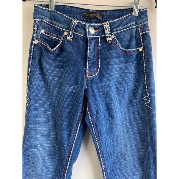 Cache Contour Collection Cowgirl Western Contrast Stitch Bootcut Jeans - Picture 4 of 13